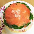 ベジポタ's cooksnap of when they made スモークサーモンとクリチのドーム寿司.