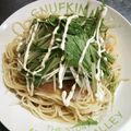 ベキベッキー's cooksnap of when they made めんつゆで作る水菜のツナおろしスパゲティ.