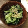 にゃおごろう's cooksnap of when they made 甘酢でペロリ♡きゅうりとワカメの酢の物★.