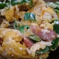 ふぁんたにゃん's cooksnap of when they made 【お弁当】ウインナーとピーマンの卵炒め.