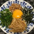 yuraran♪'s cooksnap of when they made 冷蔵庫にあるもので♪納豆ねぎなめたけ丼.
