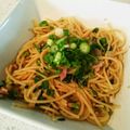 terks's cooksnap of when they made 長ネギの和風マヨ醤油スパゲッティ.