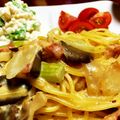 えにく's cooksnap of when they made 簡単★きのことベーコンのクリームパスタ.