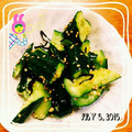kiriken120's cooksnap of when they made たたききゅうりの塩昆布和え.