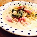 kaokaofood's cooksnap of when they made 生ハムとほうれん草のクリームパスタ.