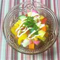 チェックのミニくま's cooksnap of when they made レタスがない時☆サイコロサラダ.