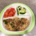 クックP2O9U1☆'s cooksnap of when they made 離乳食完了期〜*素麺の肉味噌チャンプルー.