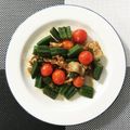 daisukemom's cooksnap of when they made トマト・オクラ・豚バラ肉の焼肉のたれ炒め.