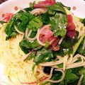 ぴぃー子's cooksnap of when they made ☆生ハムとルッコラ・べビリーフのパスタ.