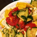 ぴーぱちゃい's cooksnap of when they made 豆腐と大葉タレの夏野菜たっぷりサラダ.