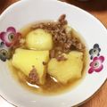 クックO9O3HE☆'s cooksnap of when they made ジャガイモとシメジ・ひき肉のそぼろ餡.