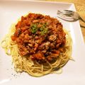 モケ缶's cooksnap of when they made 我が家のミートソーススパゲティ.