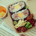 miffy_baby's cooksnap of when they made デコおにぎらず❤玉子焼きと魚肉ソーセージ.