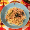 nicomilla's cooksnap of when they made 鮭とほうれん草のクリームパスタ.