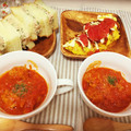 komugiko4's cooksnap of when they made ◆ふっくらとんぺい焼き～トマトのせ◆.