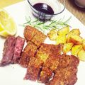 topaz1106's cooksnap of when they made 牛肉のマスタードカツ✿赤ワインソース添え.