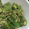 らとりー's cooksnap of when they made アンチエイジング！オクラのごま和え♪.