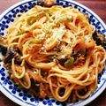 天駆けるちゃわんむし's cooksnap of when they made なすとチーズのツナトマトスパゲティー.