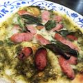 i3uchi's cooksnap of when they made 魚焼きグリルで簡単！ジェノベーゼのピザ♪.