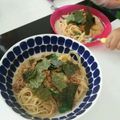 akilondon's cooksnap of when they made ツナ納豆の豆乳冷製パスタ.