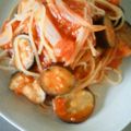 ばななロール。's cooksnap of when they made トマトとナスのパスタ☆.