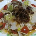 Reily3's cooksnap of when they made みぞれ牛肉お野菜たっぷり冷やしうどん♡.