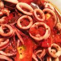 denkororin's cooksnap of when they made イカのバジルトマト炒め.