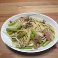 ゆかポンキチ's cooksnap of when they made ワンポット☆アスパラベーコンの和風パスタ.