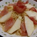 Ocean_ray's cooksnap of when they made 桃と生ハムの冷たいパスタ.