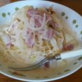 クックE7JAA4☆'s cooksnap of when they made 簡単★きのことベーコンのクリームパスタ.