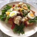よこ耳ねこ's cooksnap of when they made 一口トーストのシーザーサラダ仕立て♪.