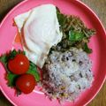 おめぐはん's cooksnap of when they made タイ料理ガパオライス　 トロ玉フライ添え.