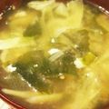 ゆかたそ503's cooksnap of when they made ミョウガとわかめの味噌汁.