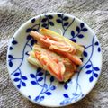 ぽちこ（マイ）'s cooksnap of when they made お弁当に！カニマヨのちくわボート☆.
