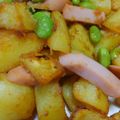 こえあさ's cooksnap of when they made じゃがいもと枝豆のめんつゆ炒め.