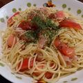 Ocean_ray's cooksnap of when they made 暑い夏はこれ！生ハムとトマトの冷製パスタ.