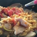 ゆずしちみ's cooksnap of when they made こんがりチキンのピリ辛トマ玉炒め.