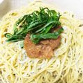 もぐたん0730's cooksnap of when they made じゃこと大葉のパスタに梅をのせて❤.
