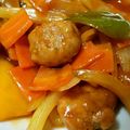 okkarii's cooksnap of when they made 豚こま肉団子の甘酢炒め♪.