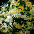 基本ニク's cooksnap of when they made あっという間♪しらすと小松菜の卵とじ.