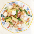 食堂はやと's cooksnap of when they made せせりとうずら卵とヤングコーン炒め.