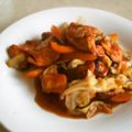 aki0103's cooksnap of when they made 鶏肉とキャベツのピリ唐オイソース炒め♪.