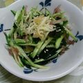 nyangomama's cooksnap of when they made キュウリとミョウガの酢の物.