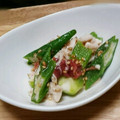 ジュスカ's cooksnap of when they made オクラと鶏ささみの梅風味和え.