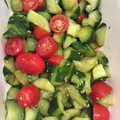 kimikimis's cooksnap of when they made トマトときゅうりのさっぱりサラダ.
