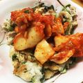 ﾐﾔｶﾅ's cooksnap of when they made 大根の葉とコマ切れ豚肉チヂミ風.