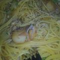 つらたろう's cooksnap of when they made 帆立ときのこの和風スープスパ　すだち風味.