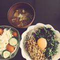 ルンルンクッキン's cooksnap of when they made 栄養満点！モロヘイヤと納豆のネバネバ蕎麦.