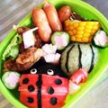 ☆shooko☆'s cooksnap of when they made テントウムシのキャラ弁当（簡単おにぎり）.