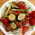 あんの食卓's cooksnap of when they made 唐揚げと夏野菜のスゴだれ和え.